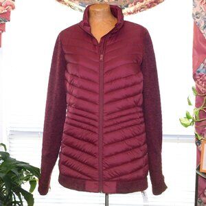 NWT $130 LAND'S END Burgundy Lightweight Quilted Down Puffer Jacket M